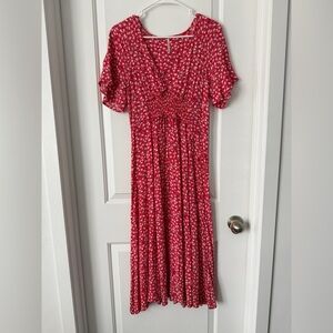 Free People "In Full Bloom" midi dress, whichflutter sleeves,  size small